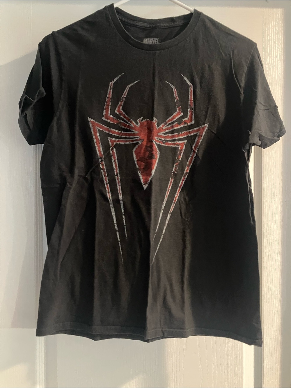 Marvel Medium Black Spider Logo Graphic Tee - Black/Red